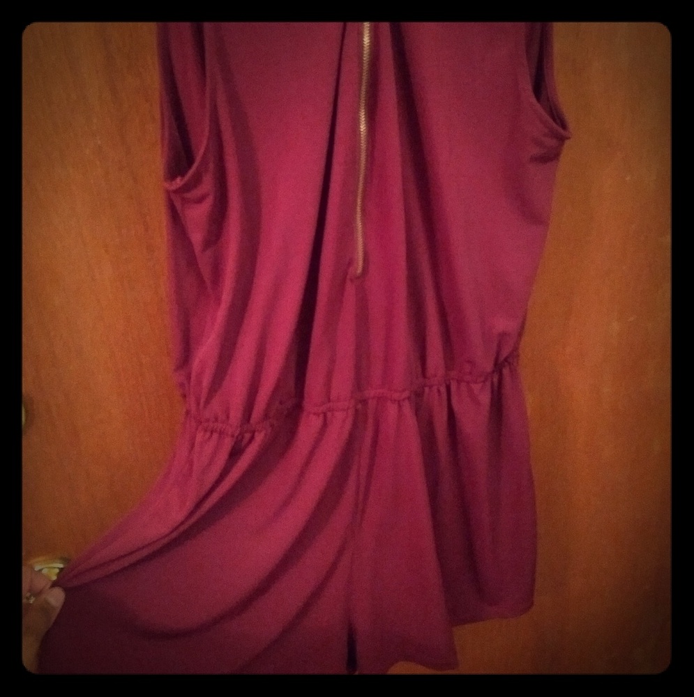 Zippered shorts romper